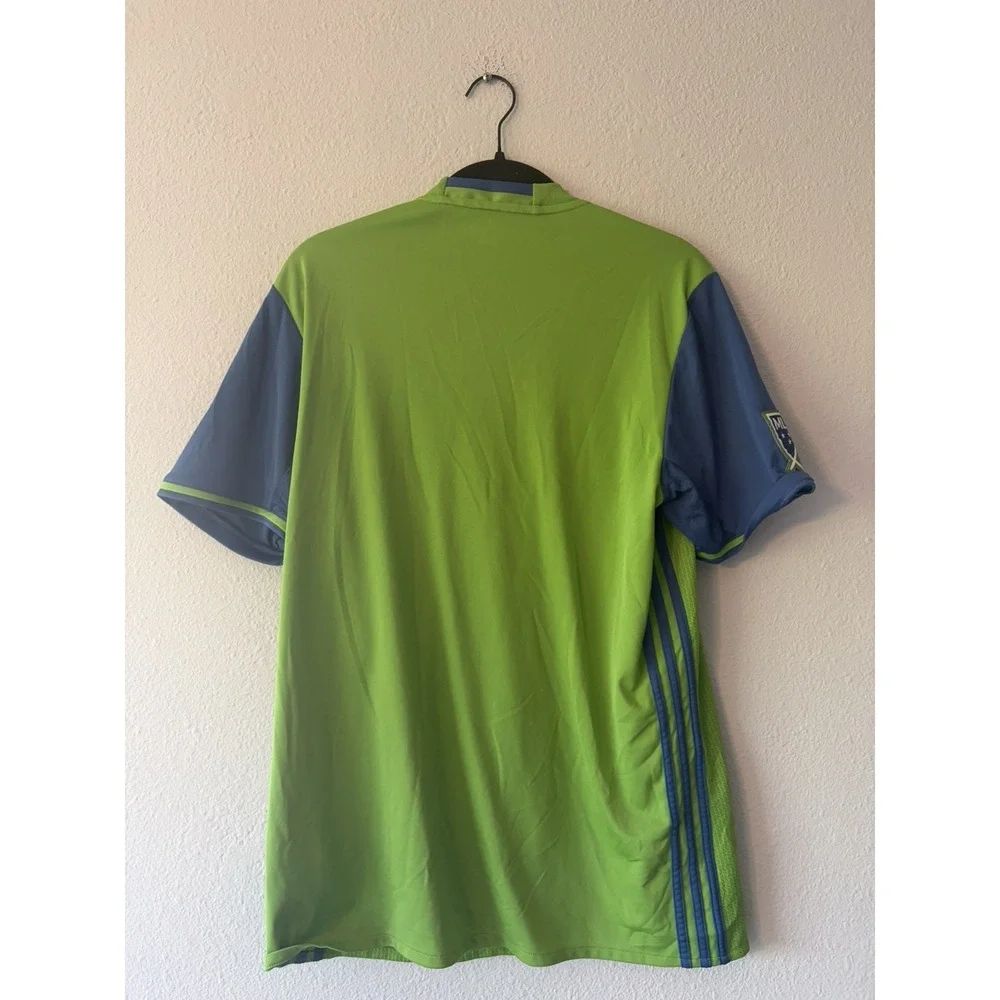 Seattle Sounders FC Jersey Mens Large Green Blue Adidas Football Soccer MLS